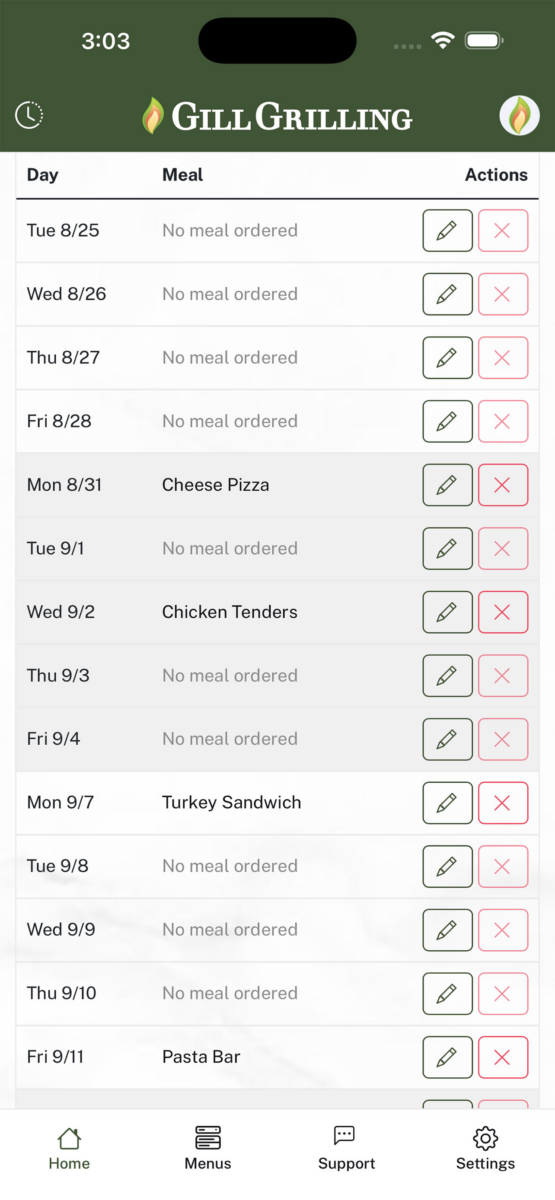 Gill Grilling Schools - Menu